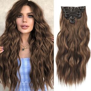 Long Wavy Brown Hair Extensions